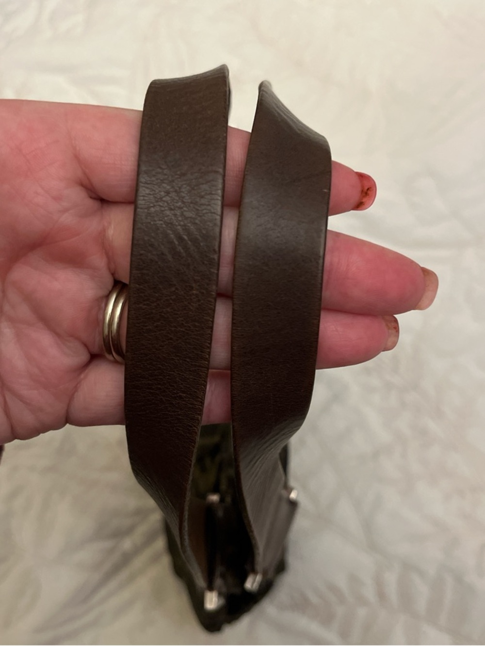 Fendi Dark Brown FF Logo Shoulder Bag with Leather Straps - Picture 3 of 6